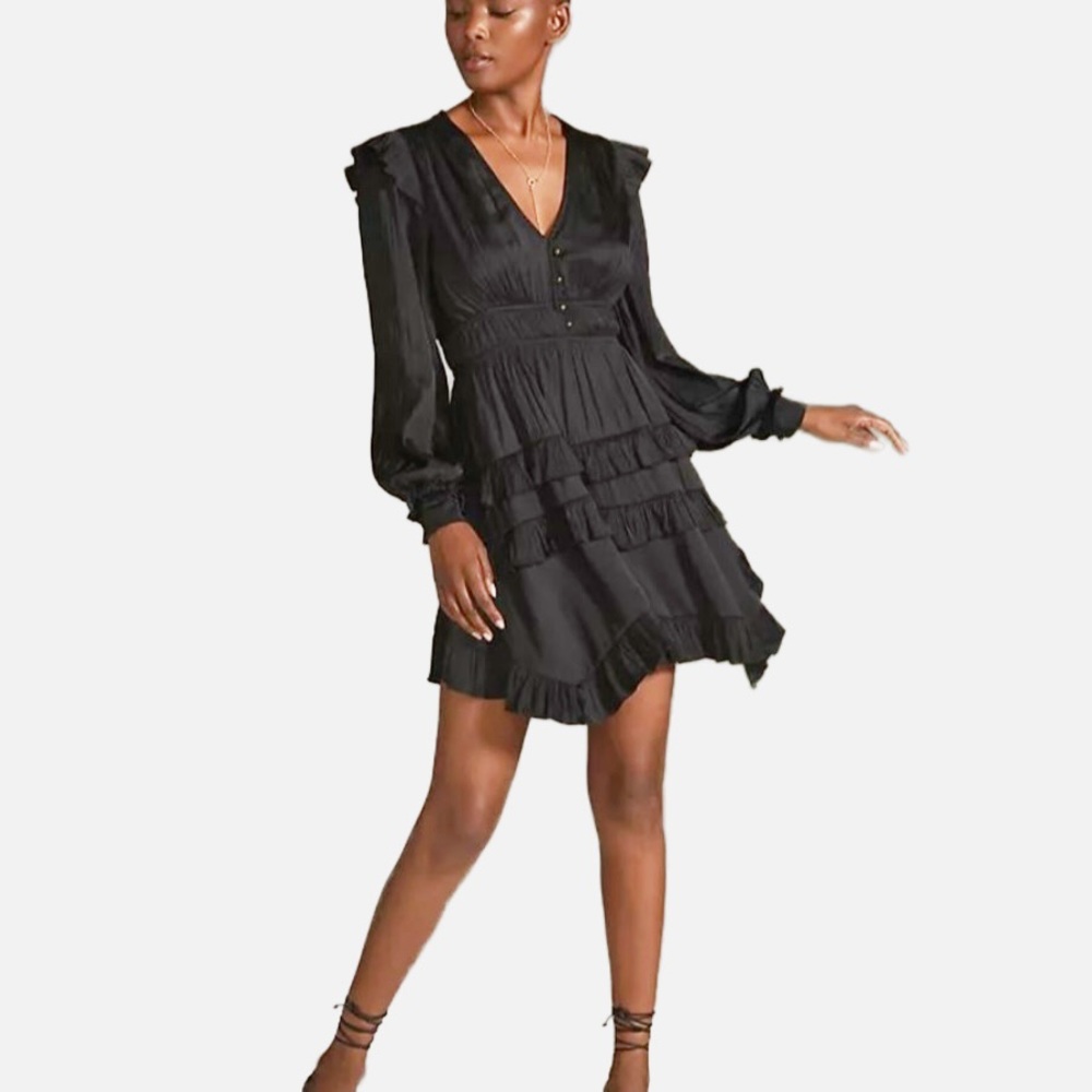 By ANTHROPOLOGIE TIERED RUFFLE MINI DRESS